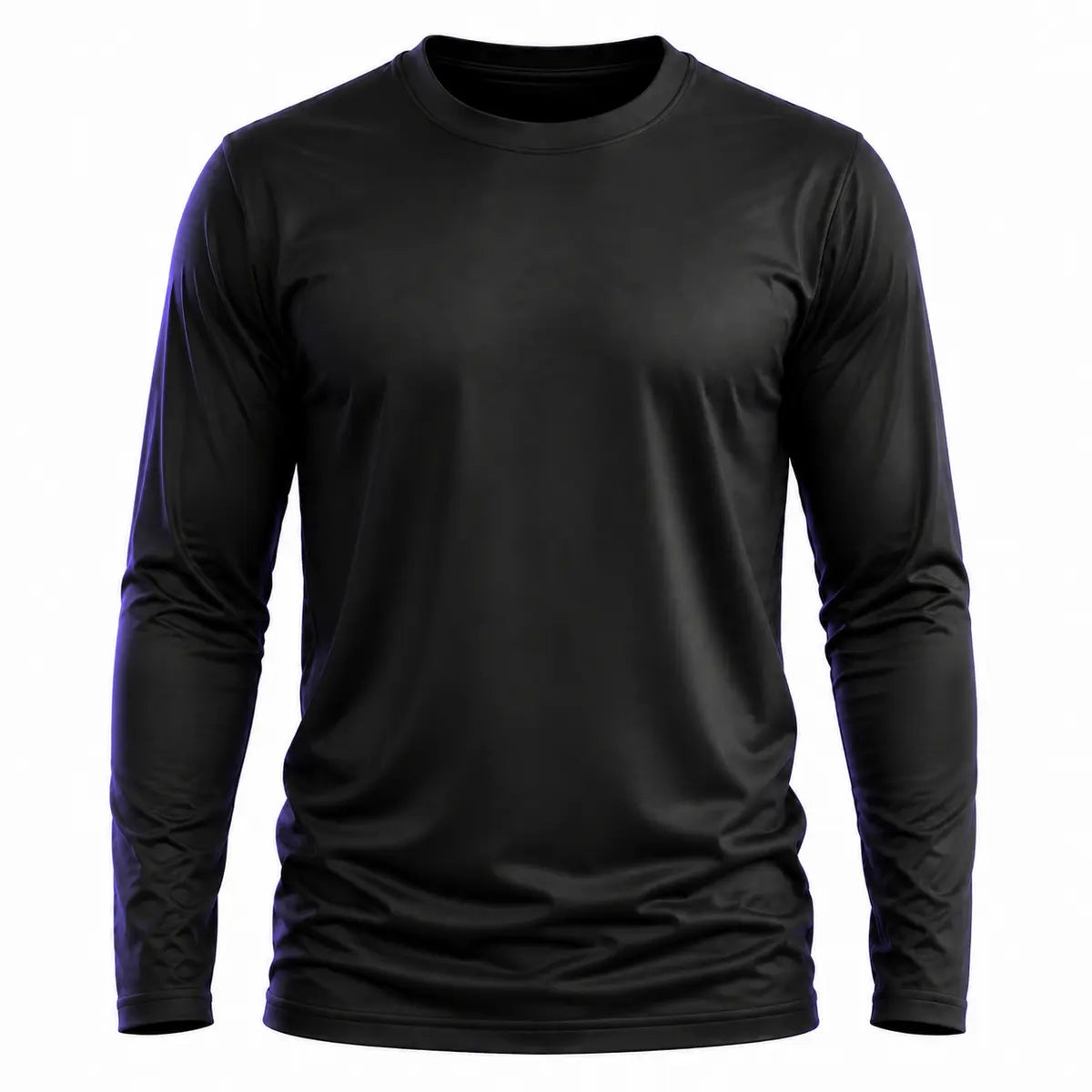 Mockup de Camiseta Básica de Microfibra de Poliéster Manga Longa com Proteção UV Personalizada